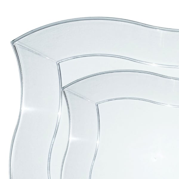 Smarty Had A Party Clear Wave Plastic Dinnerware Value Set (120 Dinner Plates + 120 Salad Plates), 240PK 7920VP-CASE - main